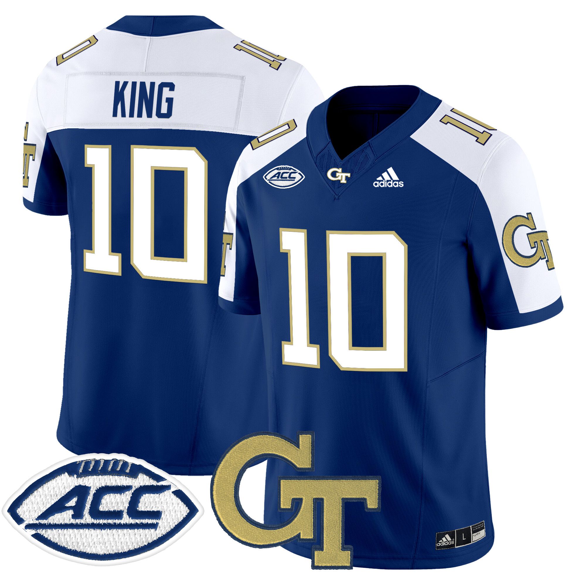 Men Georgia Tech #10 King Blue Asidas 2024 Vapor Limited NCAA Jersey